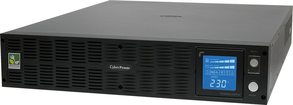 Источники бесперебойного питания (UPS, ИБП) CyberPower PR3000ELCDRT2U, ИБП CyberPower PR3000ELCDRT2U, Rackmount, Line-Interactive, 3000VA/2700W, 9 IEC-320 С13, 1 IEC C19 розеток, USBS