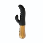 Черный вибратор с возвратно-поступательными движениями Big Thrust Rabbit - 23 см. (Цвет: черный)