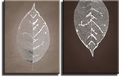 Модульная картина "Серебряные листья"