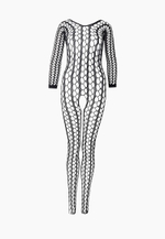 Боди-комбинезон в крупную сетку Le Frivole черный S/L