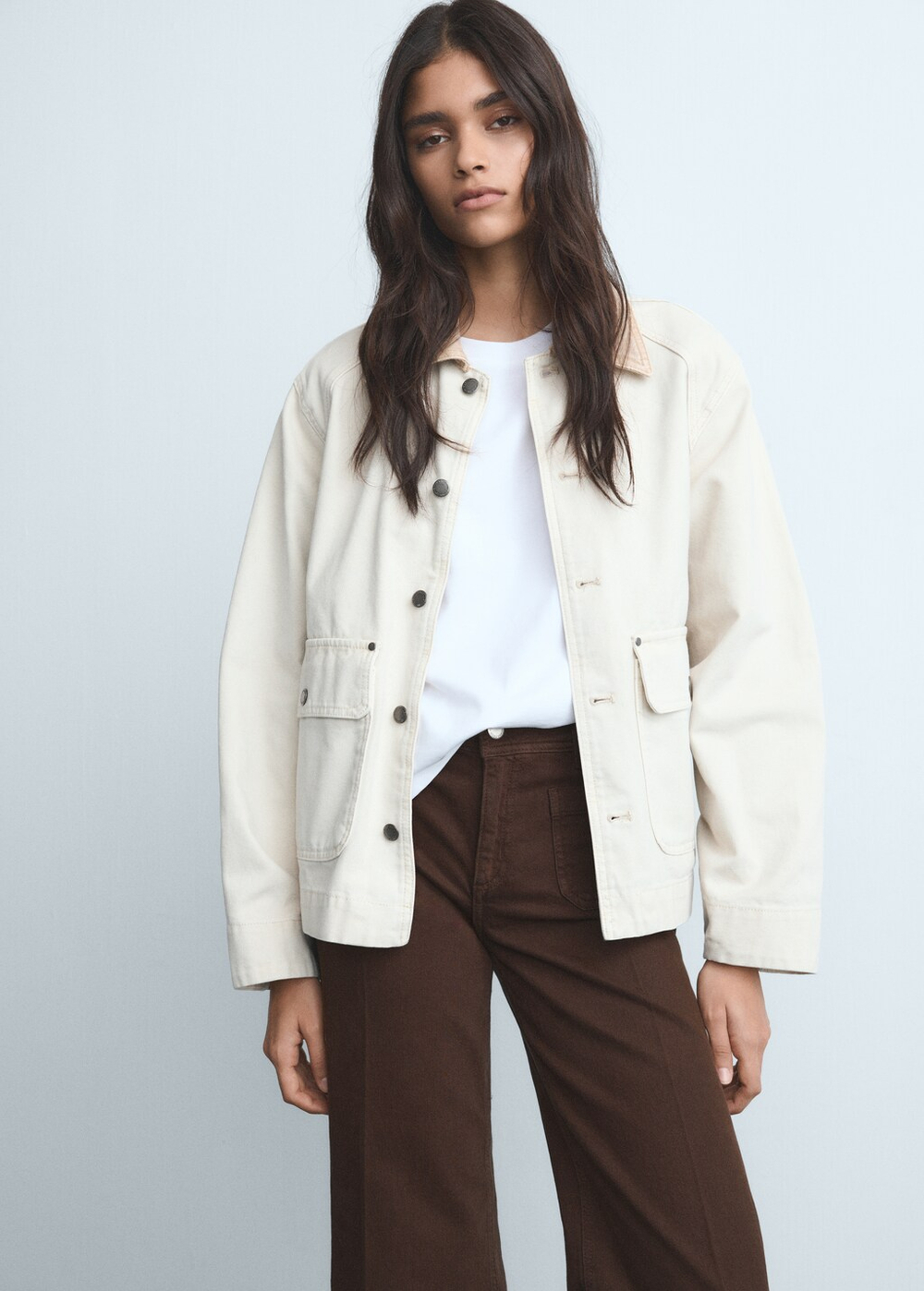 Джинсы wideleg с карманами