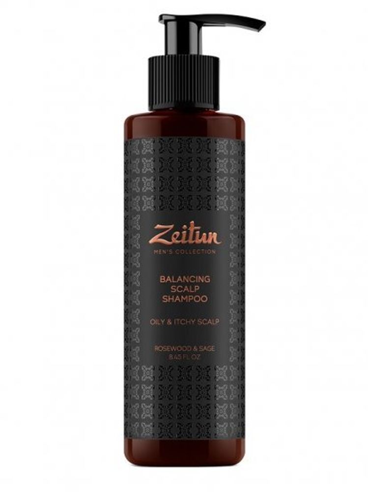 Шампунь для волос с шалфеем и маслом розового дерева ZEITUN Men`s Collection 250 мл
