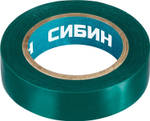 СИБИН 15 мм х 10 м, 5 000 В, зеленая, изолента ПВХ (1235-4)