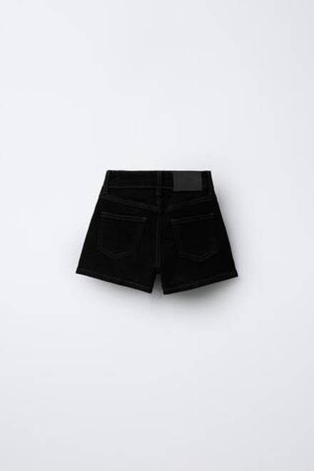 ZARA ДЖИНСОВЫЕ ШОРТЫ, ЧЕРНЫЙ