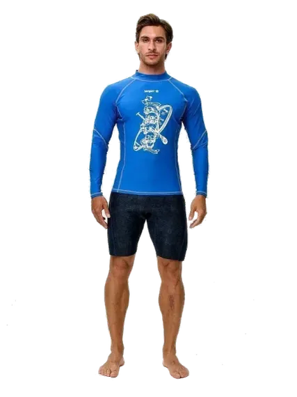 Футболка рашгард лонгслив Sargan Скелетон-Сап UPF 50+ синий