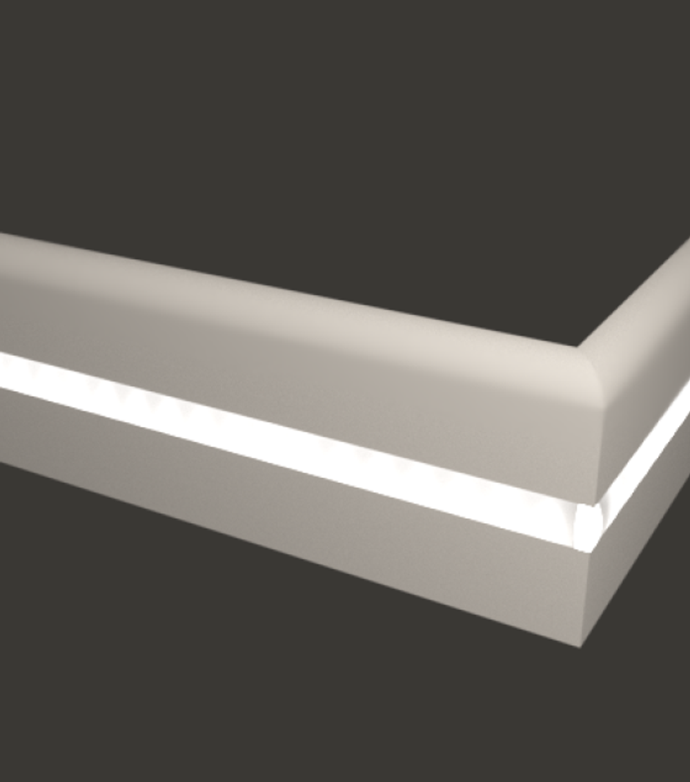 Плинтус МДФ EVROWOOD, PN 050 LED, Белый