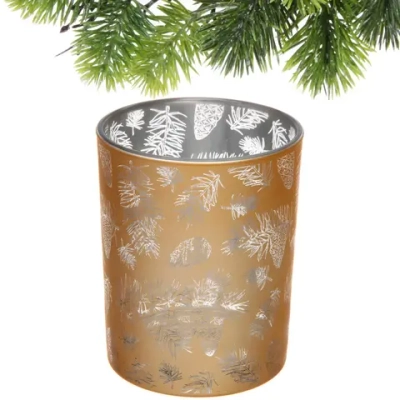 Подсвечник «Зимняя хвоя» 10*12,5 см, Золото