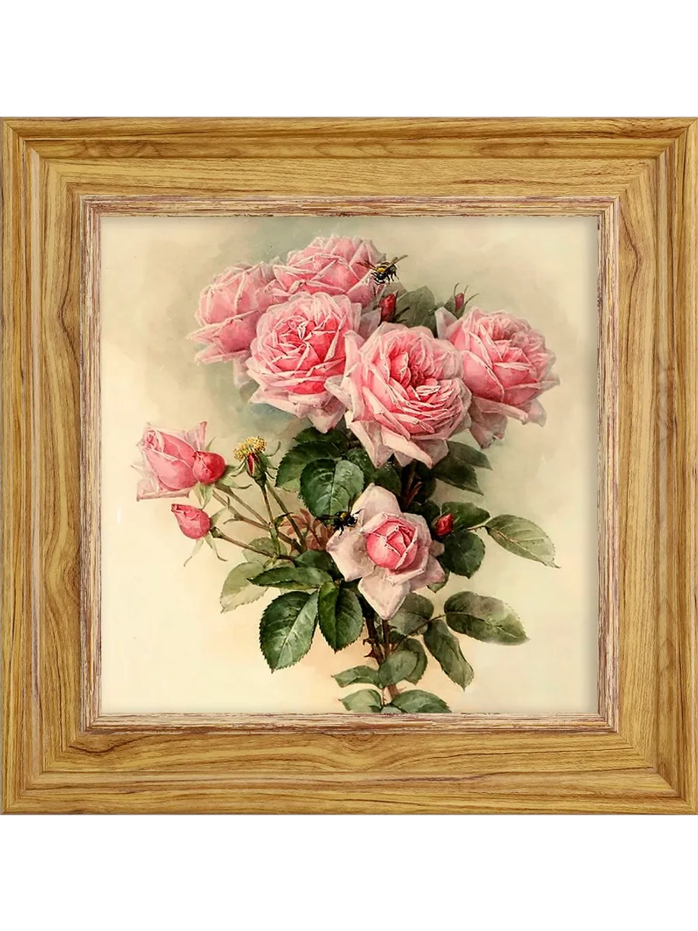 Картина настенная интерьерная в раме "под дерево" 26*26 см