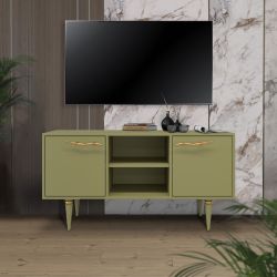 Тумба под ТВ Арт Колор matte 117см Классик Сильвер Зеленая олива матовая