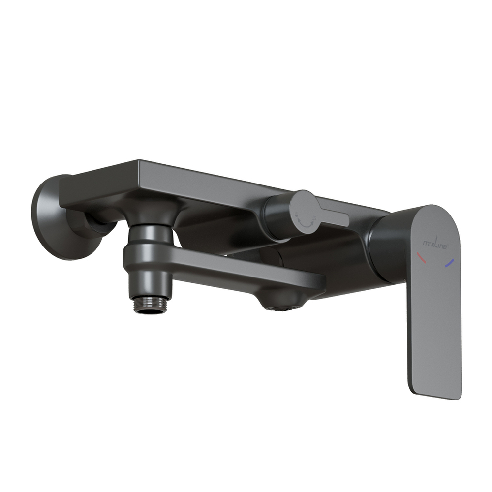 Душевая система ML33-06GR "City Graphite"(смес35К с изл+лейка3поз.+душ.шланг+тропич.душ.) ГРАФИТ