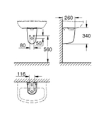 Полупьедестал для раковины Grohe bau ceramic 39426000