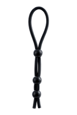 Лассо на пенис A-toys с тремя бусинами черное 19,5 см