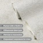 Обои флизелиновые 1.06. ASOZN-14, светло-серые, глянцевые однотонные без подгона, для кухни, гостиной, коридора, спальни, детской