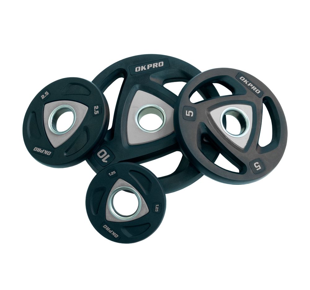 Диск олимпийский полиуретановый 2,5 кг OKPRO серый лого