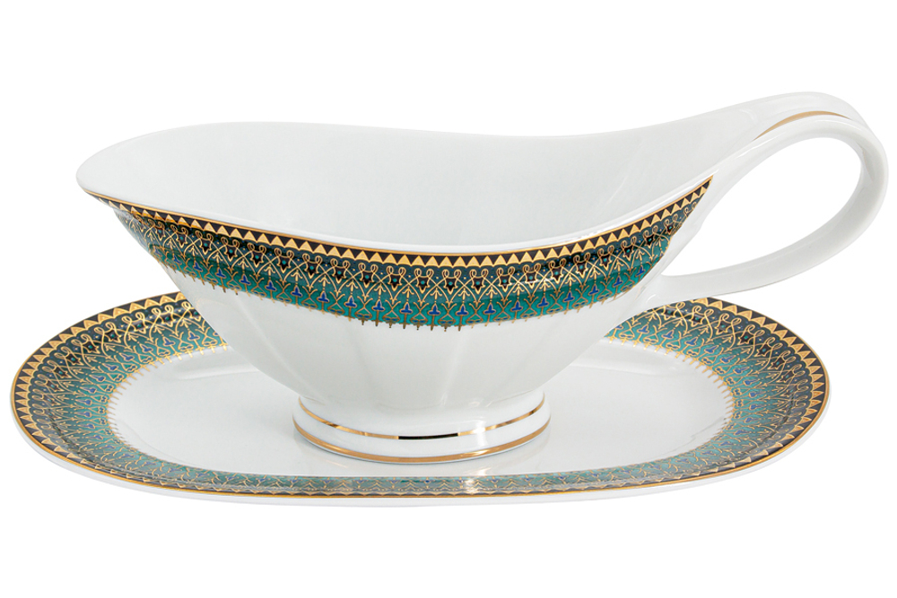 Обеденный сервиз 50 предметов на 12 персон Anna Lafarg Бухара зелёный