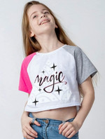 Футболка д/дев "Magic" кулир р.104-110 бел (Юлла) 1034к ап, 1 шт.