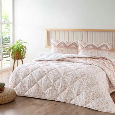 Комплект для спальни с одеялом ТАЧ Ранфорс 2-спальный "SIENNA" V-Кофейный