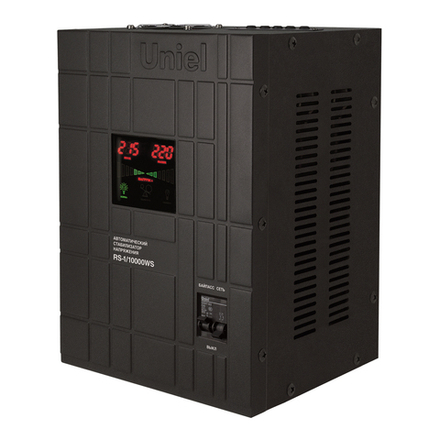 RS-1-10000WS Стабилизатор напряжения Uniel релейный однофазный настенный. с гальванической развязкой. 10000ВА