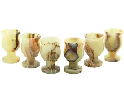 Набор водочных рюмок из оникса 6 шт 35*35*55мм