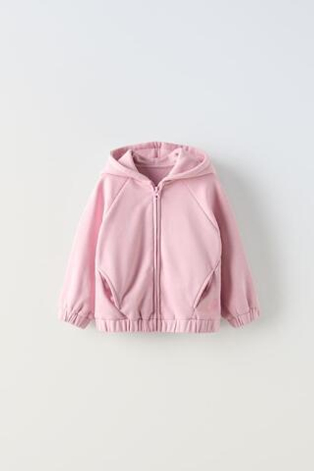 ZARA ХУДИ С ВЫШИВКОЙ, БЛЕДНО-РОЗОВЫЙ