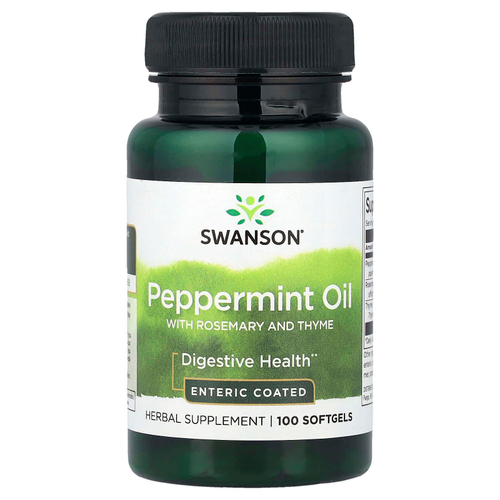 Swanson, масло перечной мяты, розмарина и чабреца, 100 капсул
