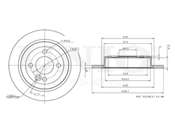 Диск тормозной задний UNIO BRD-20468