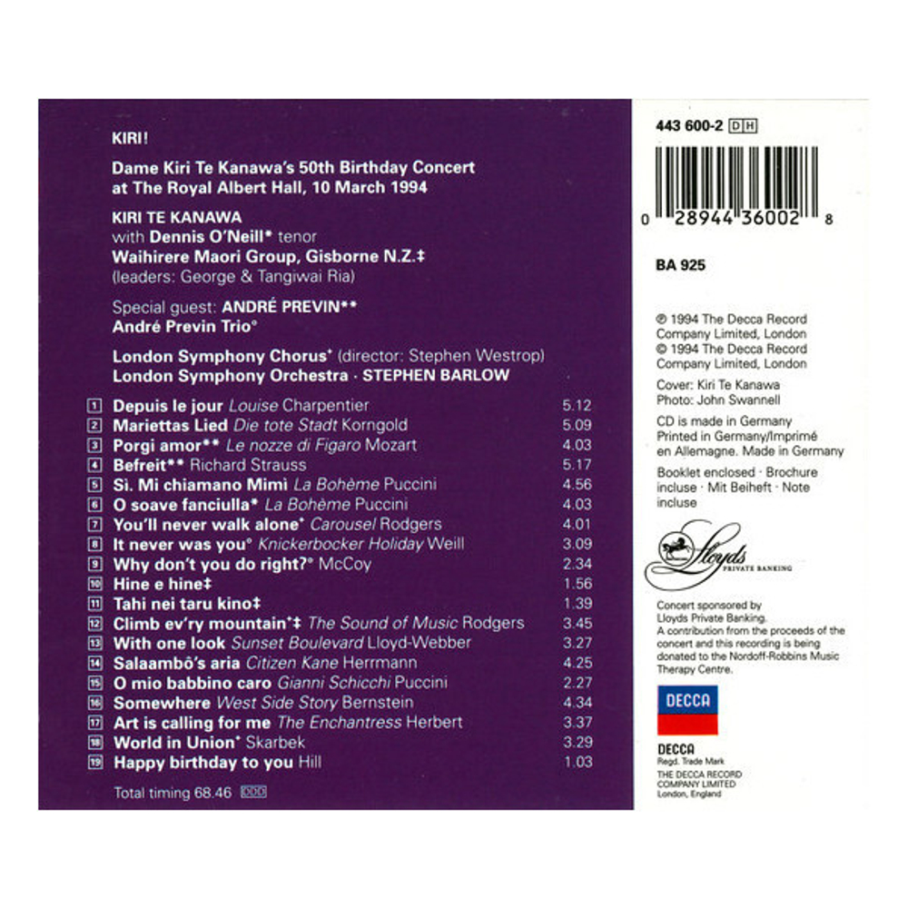 Kiri! / A 50th Birthday Celebration Of Her Greatest Hits Live (CD)