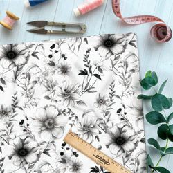 Ткань премиум дюспо приглушенная цветочная фантазия