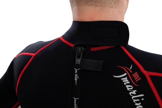 Гидрокостюм Marlin Malibu Shorty Man черно-красный 2,5 мм