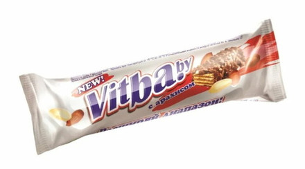 Вафельный батончик "vitba.by" с арахисом в молочной глазури 38г. Витьба