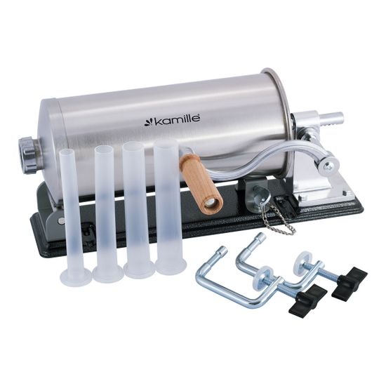 Шприц для колбас 3 кг. Kamille КM-6502 из нержавеющей стали с силиконовыми насадками