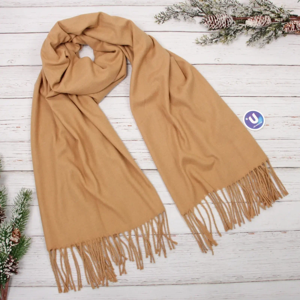 Палантин - шарф «ZIMA», однотонный, цвет бежевый, 180*70см (200гр)