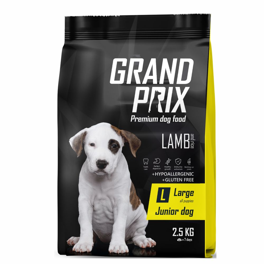 Сухой корм Grand Prix Large Junior для щенков собак крупных пород с ягненком 2,5 кг