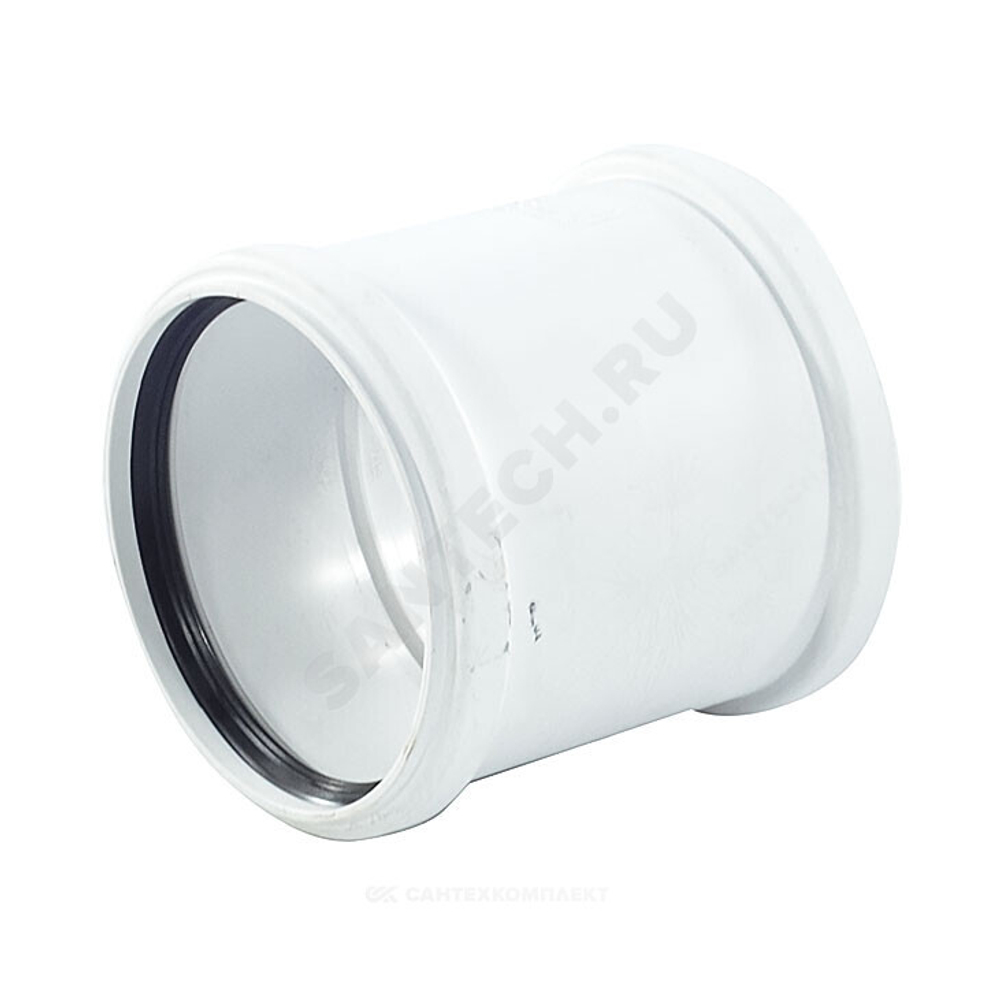 Муфта PP-H двухраструбная бесшумная белая Дн 110 б/нап Rehau 11214941001