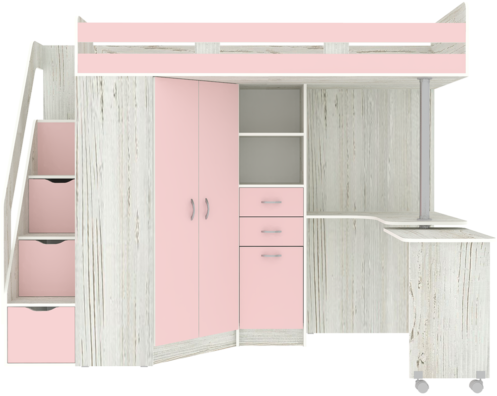Кровать-чердак КарИВи Мийа Винтерберг Розовый