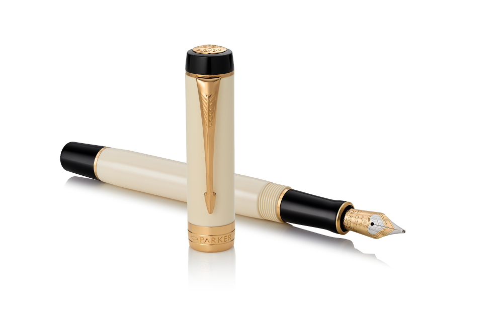 Перьевая ручка Parker Duofold Classic International, Ivory GT, перо: F