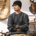 Толстый свитер вязанный мужской зимний Американский ретро 690g тяжелый толстый свитер мужской зимний прилив бренд мужской вязаный свитер мужской осенний зимний свитер