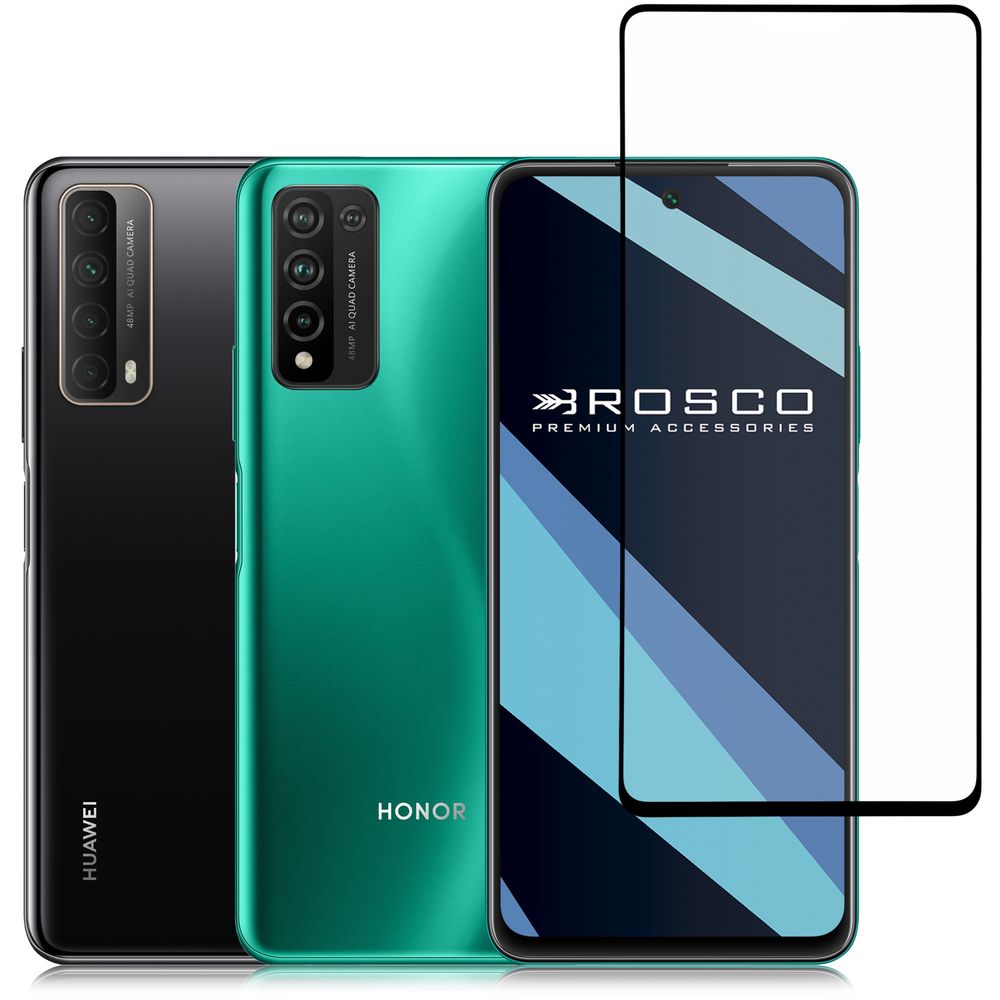 Защитное стекло ROSCO для Honor 10X Lite;Huawei P smart 2021 оптом (арт. HW-H10XL-FSP-GLASS-BLACK)