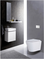 Комплект подвесной безободковый унитаз Azario Teramo AZ-8010-1000+AZ-0053-UQ с микролифтом + система инсталляции без кнопки смыва