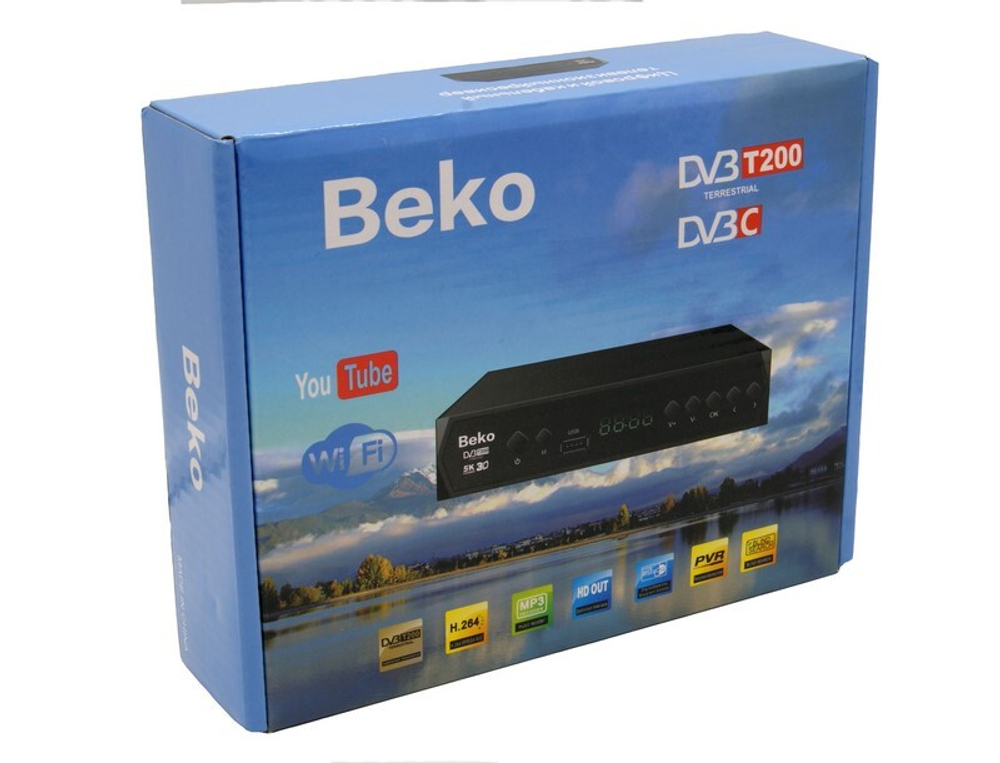 Цифровая ТВ приставка DVB-T-2 BEKO T200 (Wi-Fi) + HD плеер