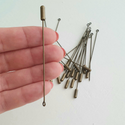 Основа - игла - пин для броши Бронза 7 см