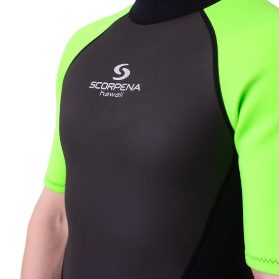 Гидрокостюм Scorpena Hawaii Shorty мужской зеленый неон