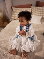 Платье и жилетка в комплекте для малышей Next AA8-196, Белый, Синий