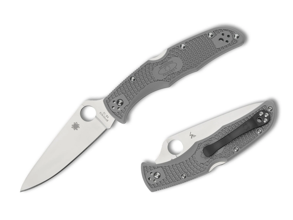 Нож складной Spyderco C10FPGY Endura 4 Flat Ground Gray