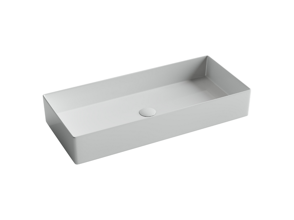Раковина накладная прямоугольная 801x361x130, цвет белый
