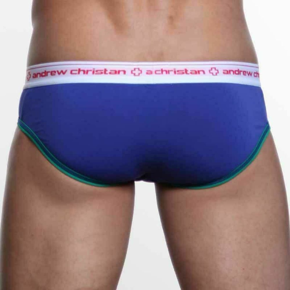 Мужские трусы брифы синие Andrew Christian Cotton Brief