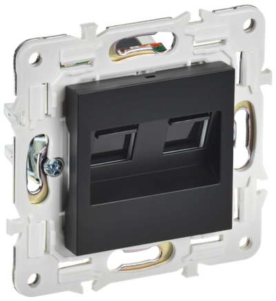 SKANDY Розетка компьютерная двойная RJ45 кат.5E SK-K03Bl черный IEK