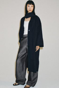 ZARA ПАЛЬТО ОВЕРСАЙЗ ИЗ ЛЬНА — ZW COLLECTION, МОРСКОЙ СИНИЙ