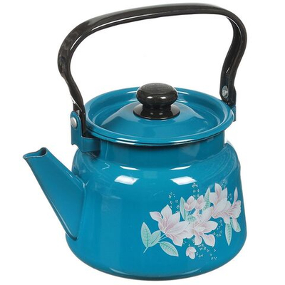 Чайник сталь, эмал, 2.3 л, ручк металл, Сиб товары, васильковый, С2714.34/.4*75