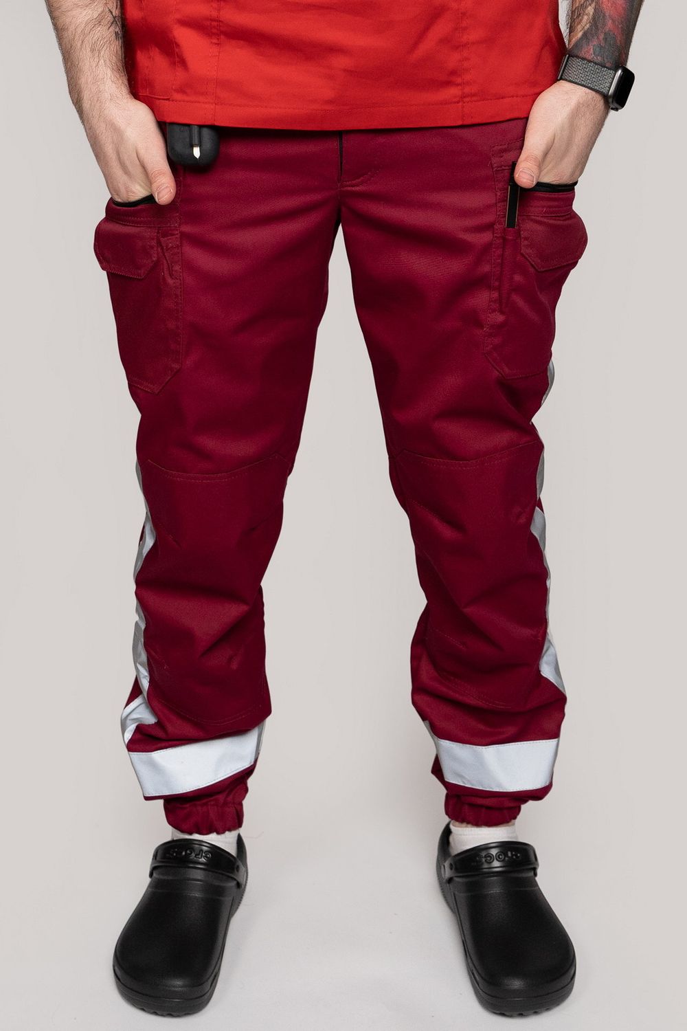 Брюки-джоггеры демисезонные мужские Скорая помощь MedicLine цв. БОРДОВЫЙ